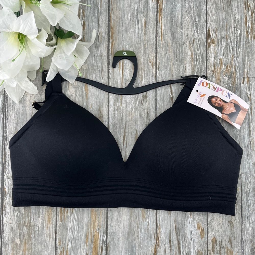 Women's Seamless Light Lift Wireless Bra Black Size XL